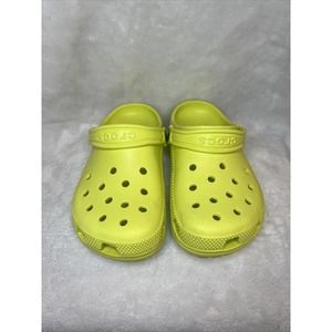 Crocs Classic Clog c18 Citrus Green Kids Slip On Sandals Shoe 206991 EUC